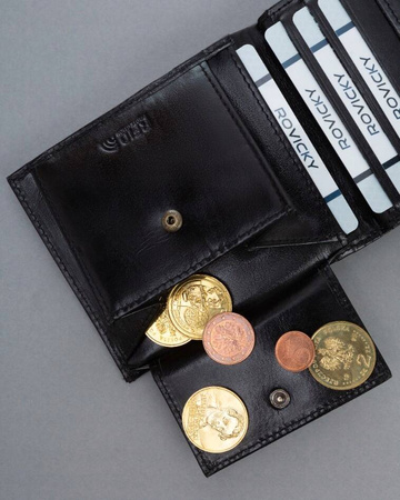 Men's leather wallet RM-01-BCF-BP Black