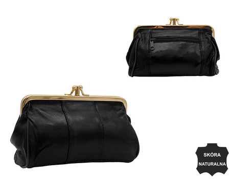 Vintage-style coin purse K09 Black No Logo