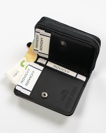 Portfel skóra+PU RFID ROVICKY RPX-33-ML Black