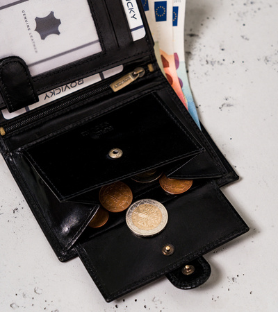 Men's Leather Wallet N4L-RVTP-2985 Black-Red