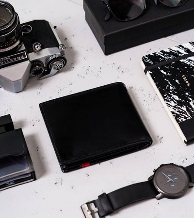 Portfel męski skórzany PTN N992-VTP BL-RED