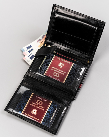 Men's leather wallet PTN N104-VTP BL-RED