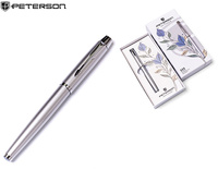 Długopis w pudełku Peterson PTN 222-GB Pearl-Silver