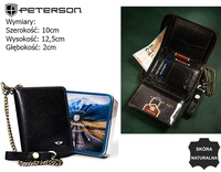 Portfel skórzany RFID PETERSON PTN 340L-2-1-1 BLACK