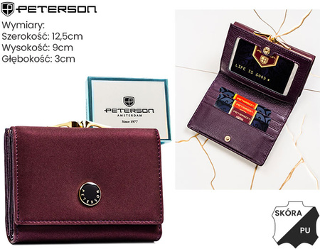 Portfel damski skóra naturalna+PU PTN PS15-09-HNL Purple