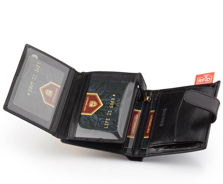 Portfel skórzany RFID PETERSON PTN 339Z 2-1-1 BLACK