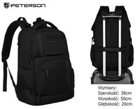 Plecak na laptopa z uchwytem na walizkę Peterson PTN PTY-01 BLACK
