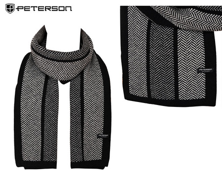 Elegant men's scarf by Peterson PTN SA100-02 Black