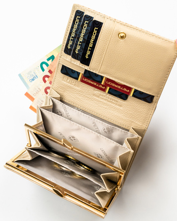 Portfel damski skóra+PU PTN PS445-CRV KHAKI