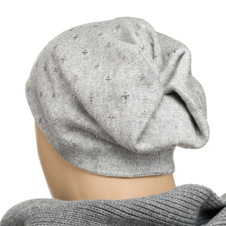 Czapka damska z domieszką wełny Peterson PTN HAT-04 Grey