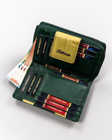Portfel skórzany  PTN KA-18 Green+Gold