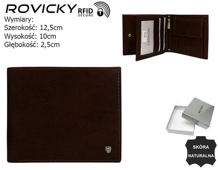 Portfel męski skórzany N01-RVT D.Brown