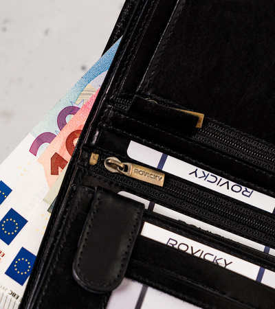 Portfel męski skórzany N575-RVTP-3074 Black-Red