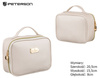 Women's Travel Cosmetic Bag with Handle PTN KOS-L03-P Cream Peterson