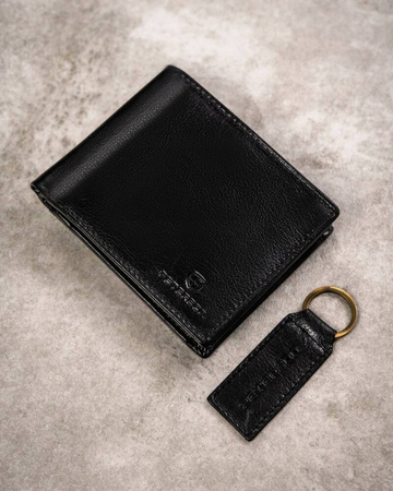 Gift set: leather wallet and keyring PETERSON PTN SET-M-N992-GVT