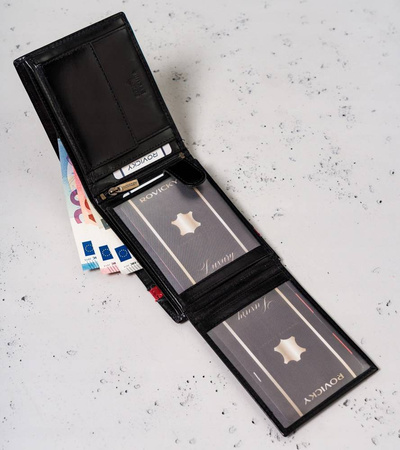 Portfel męski skórzany PTN N992-VTP BL-RED