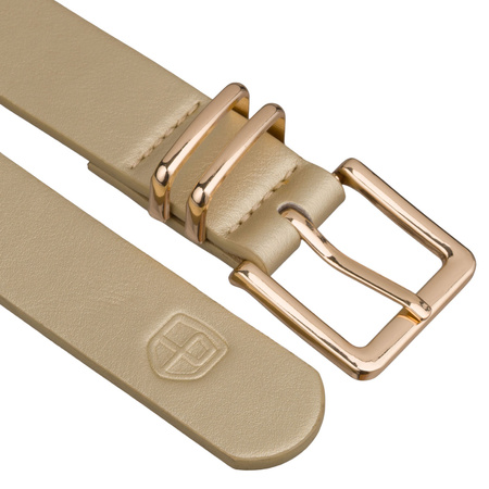 Pasek damski wąski PTN STU-20G1 Beige