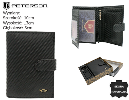 Portfel + Brelok skórzany PTN PK5-N4L-6853 Black