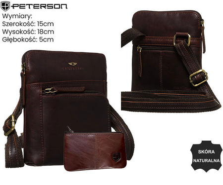 Torba skórzana + Etui PTN 1904E-OPU Brown
