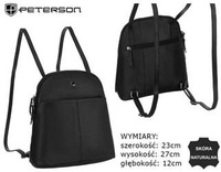 Leather bagpack PETERSON PTN TOR-311-SNC