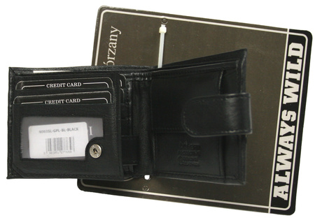 Portfel męski skórzany Blister N0035L-GPL-BL BLACK