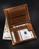 Men's Nubuck Leather Wallet for Anglers RFID N4-CHM-FISH Cognac