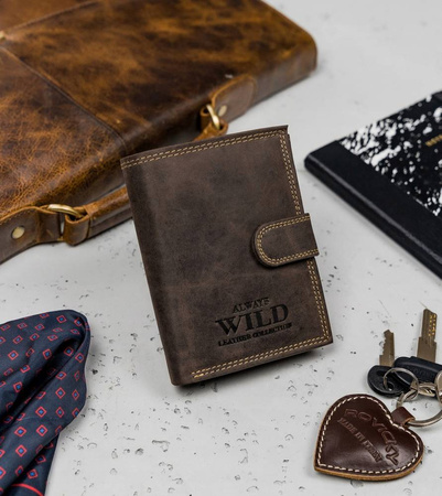 Portfel męski ze skóry naturalnej N4L-P-CHM Brown