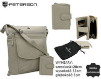 Torba skórzana+portfel PTN D72-DS Light Beige