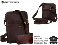 Torba skórzana + Etui PTN 19004E-OPU Brown