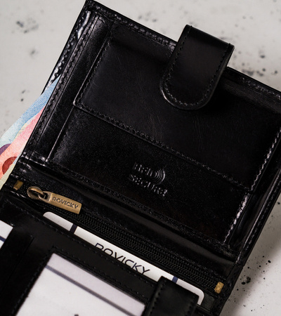 Men's Leather Wallet N4L-RVTP-2985 Black-Red