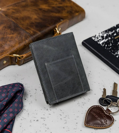 Portfel męski ze skóry naturalnej N4-P-CHM Black