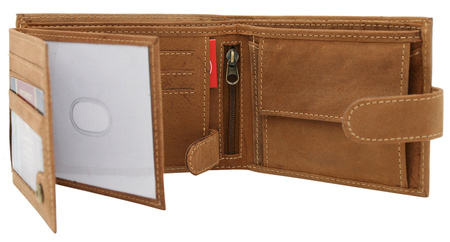 Portfel męski skórzany PTN 304Z 2-1-5 COGNAC