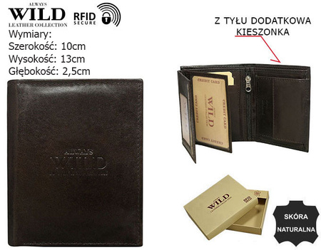 Men's leather wallet N4-P-SCR D.Brown