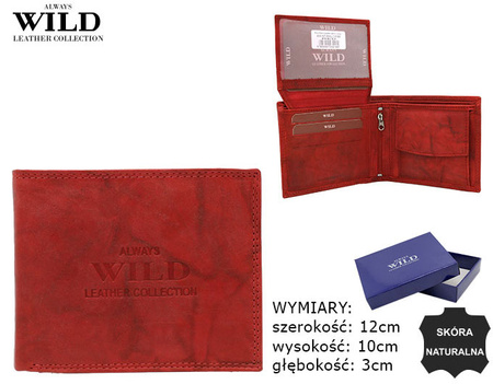 Portfel męski skórzany AW-N7-MAL Red