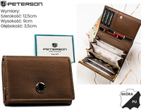 Portfel damski skóra naturalna+PU PTN PS445-HNL Brown