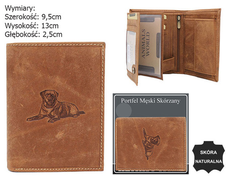 Portfel męski skórzany Blister N4-CHM-DOG-1 Cognac