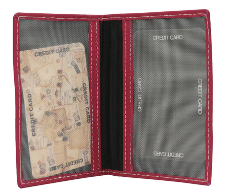 A leather hand-painted women's wallet with an owl motif N14-SPW OWL Blue No Logo