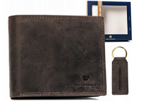 Leather wallet & key ring set PETERSON PTN SET-M-1549-CHM B