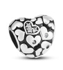 Silver heart-shaped charm adorned with cubic zirconia PETERSO CHP-023