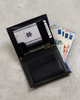Men's leather wallet N4-RVT-6887 Black+Navy