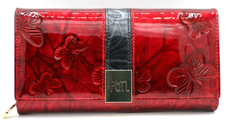 Portfel damski skórzany PTN 42106-NBF Red-Black