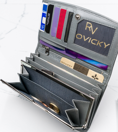 Portfel damski skórzany RD-06-GCL Gray