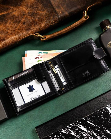ROVICKY 22320L-VT-RVT Black RFID leather wallet