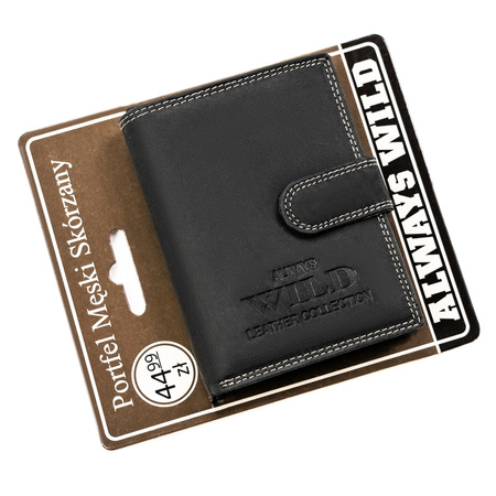 Portfel męski skórzany na blistrze N4L-CHM-BL Black