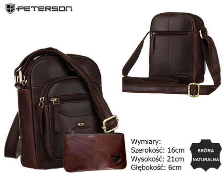 Torba skórzana + Etui PTN M23E-OPU Brown