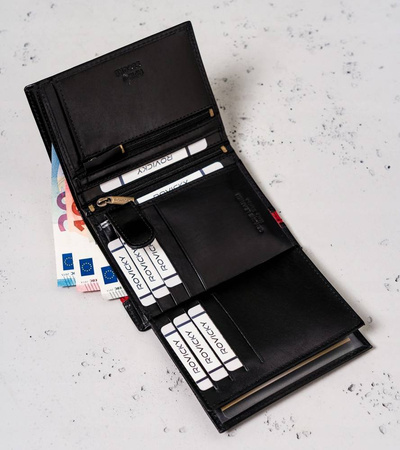 Portfel męski skórzany PTN N575-VTP-BL-RED