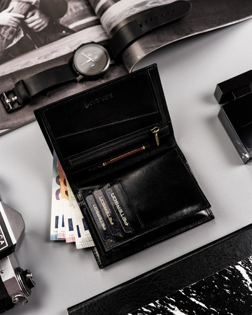 Men's leather wallet PTN N74-VTP BL-RED