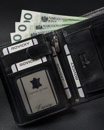 Portfel skórzany RFID ROVICKY RV-7680272 Black