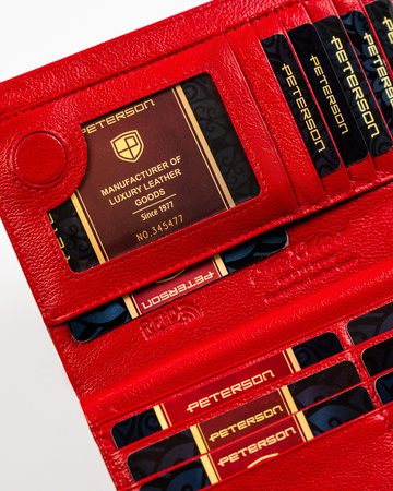 Leather wallet RFID PETERSON PTN 421431-SBR