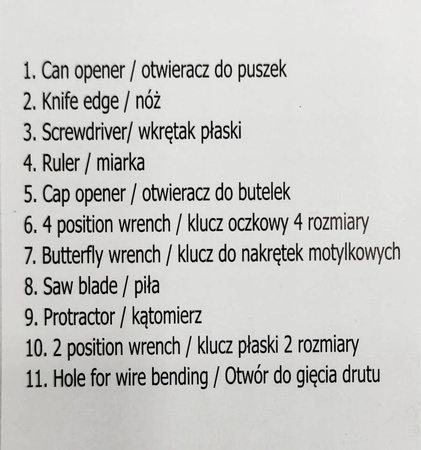 Karta przetrwania NL-SC-70X45 STEEL